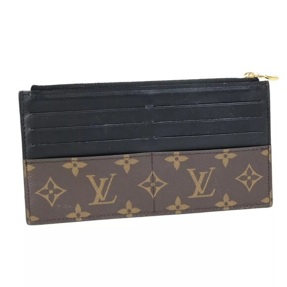 LOUIS VUITTON Slim Purs Long Wallet Monogram Macassar Brown Black M80348 32FB272